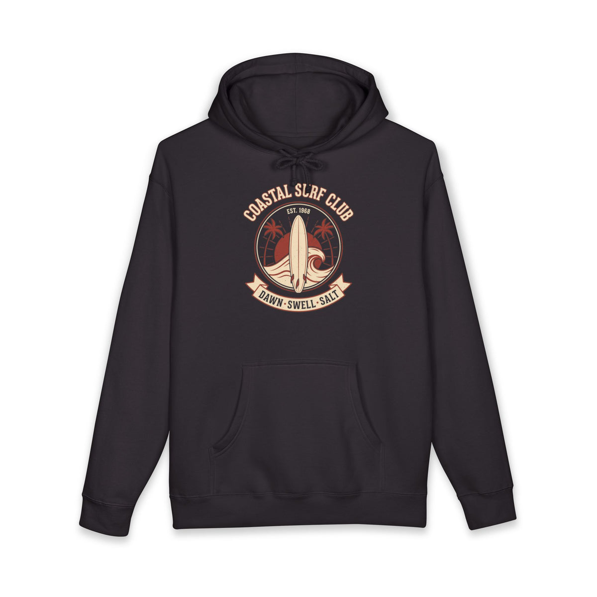 Coastal Surf Club Heavyweight Hoodie – Vintage 1968 Crest