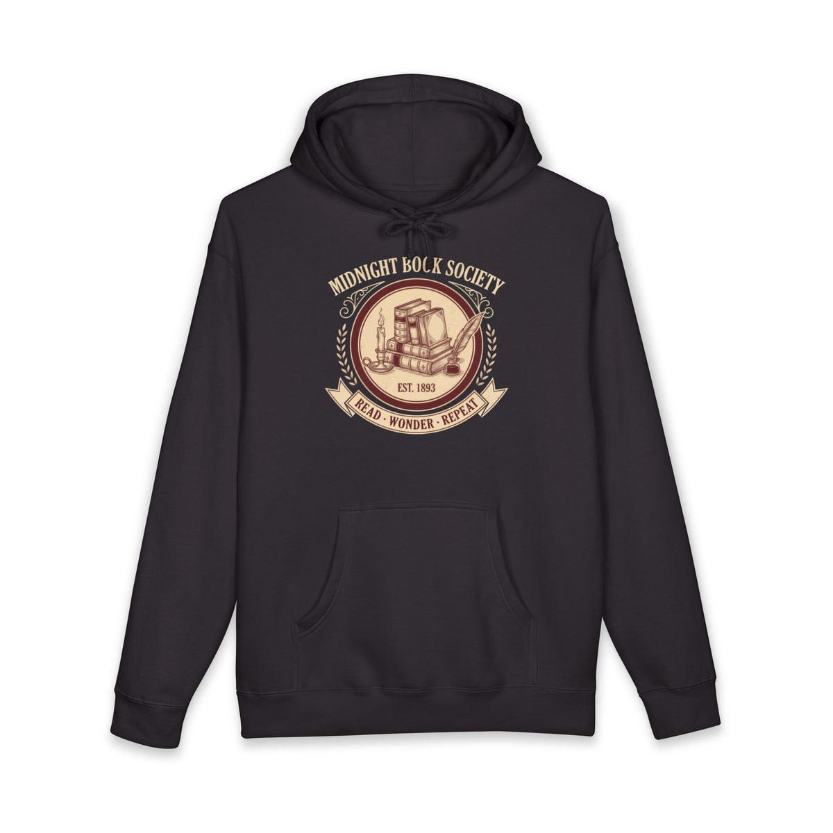 Midnight Book Society Heavyweight Hoodie – Vintage 1893 Crest