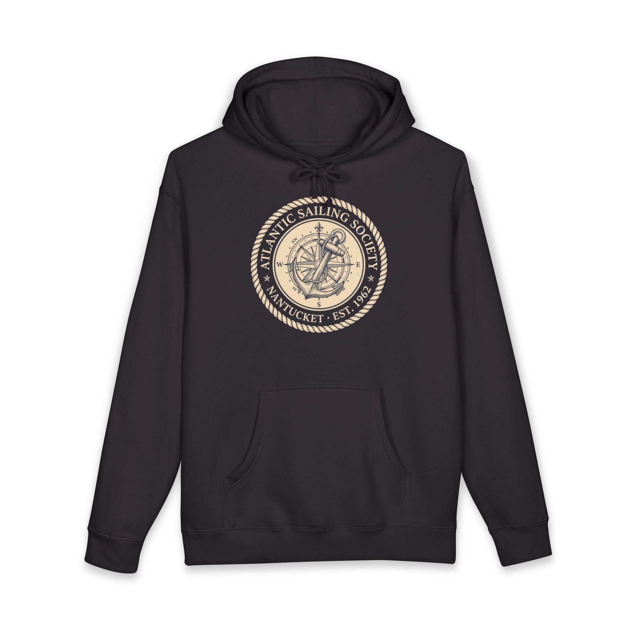Atlantic Sailing Society Heavyweight Hoodie – Vintage 1962 Nantucket Crest