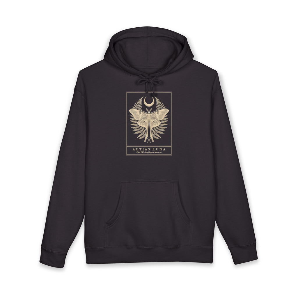 Actias Luna Moth Engraving Heavyweight Hoodie – Vintage Botanical Plate