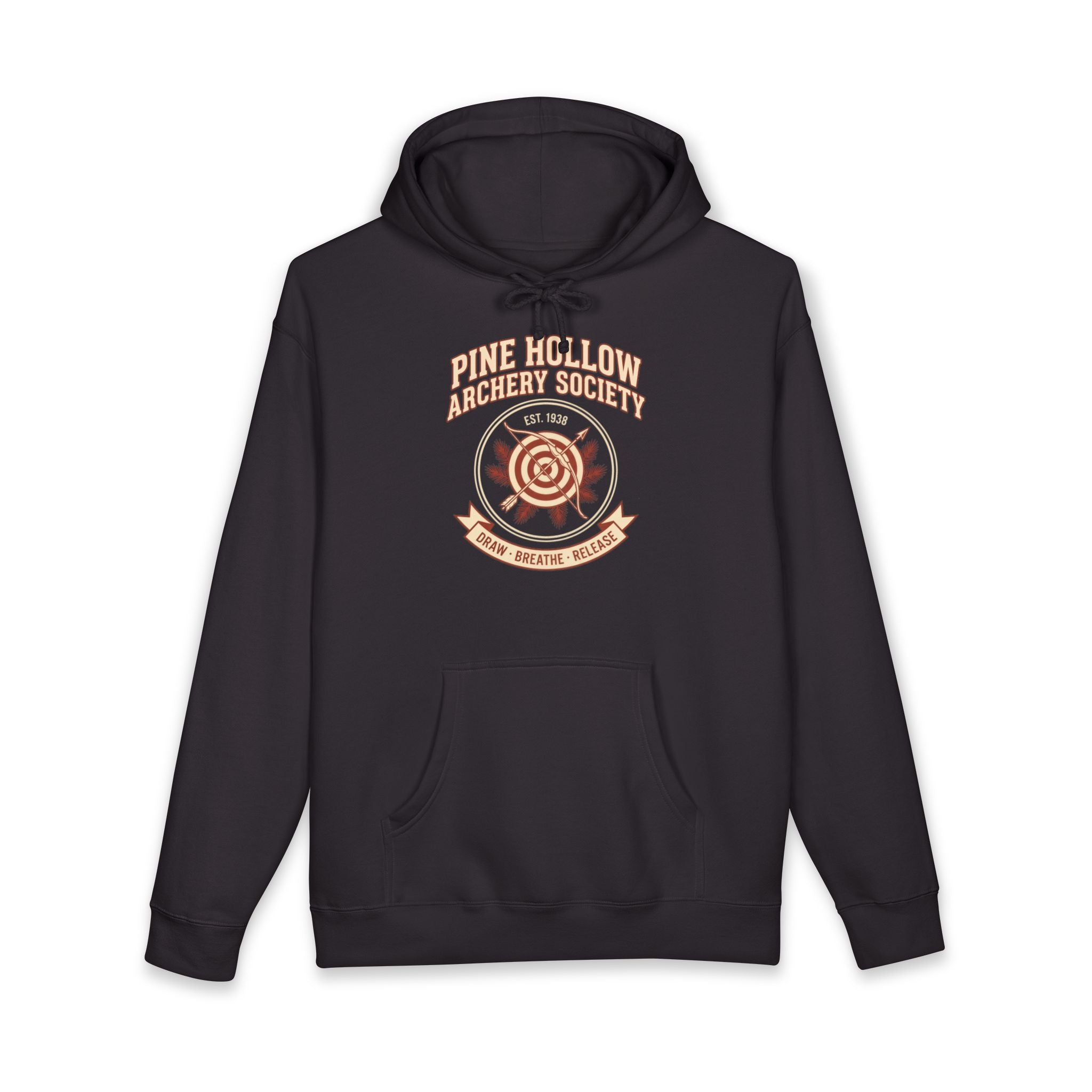 Pine Hollow Archery Society Heavyweight Hoodie – Vintage 1938 Crest