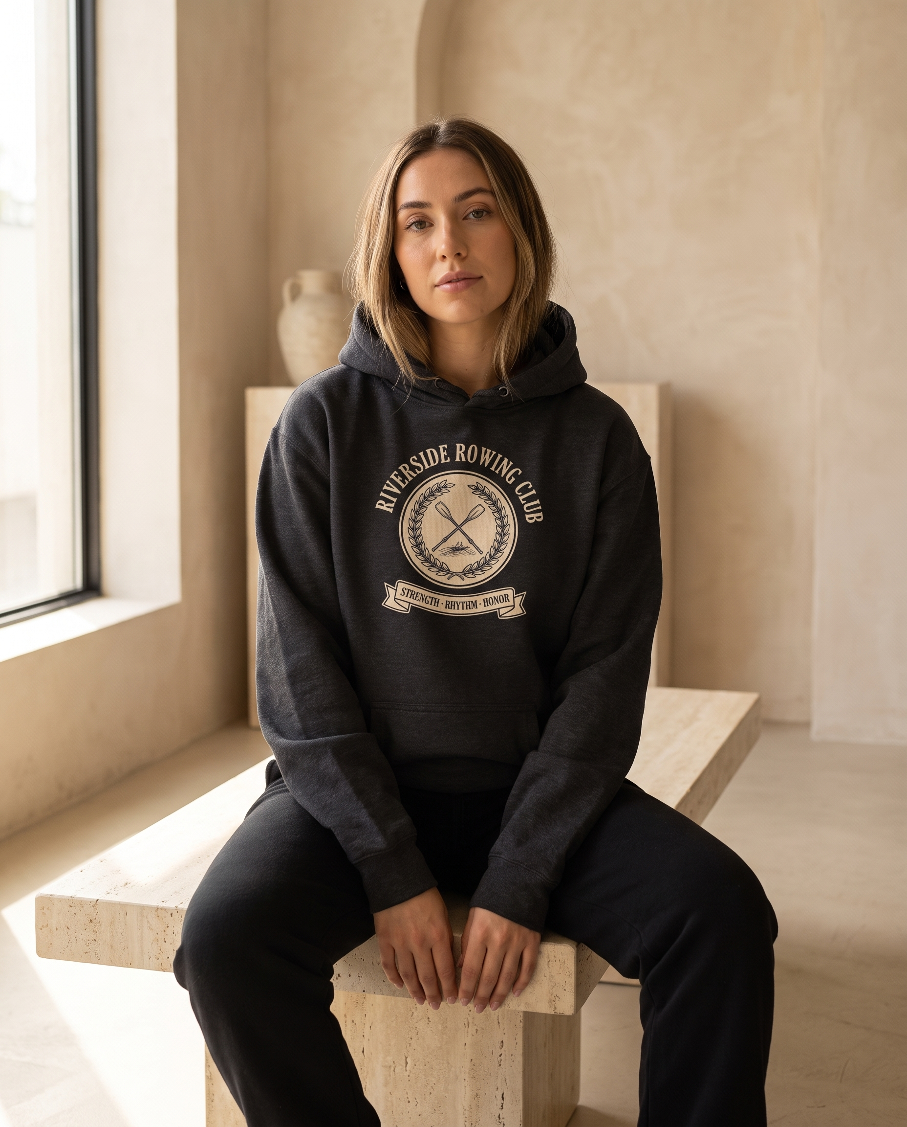 Riverside Rowing Club Heavyweight Hoodie – Vintage 1932 Crest