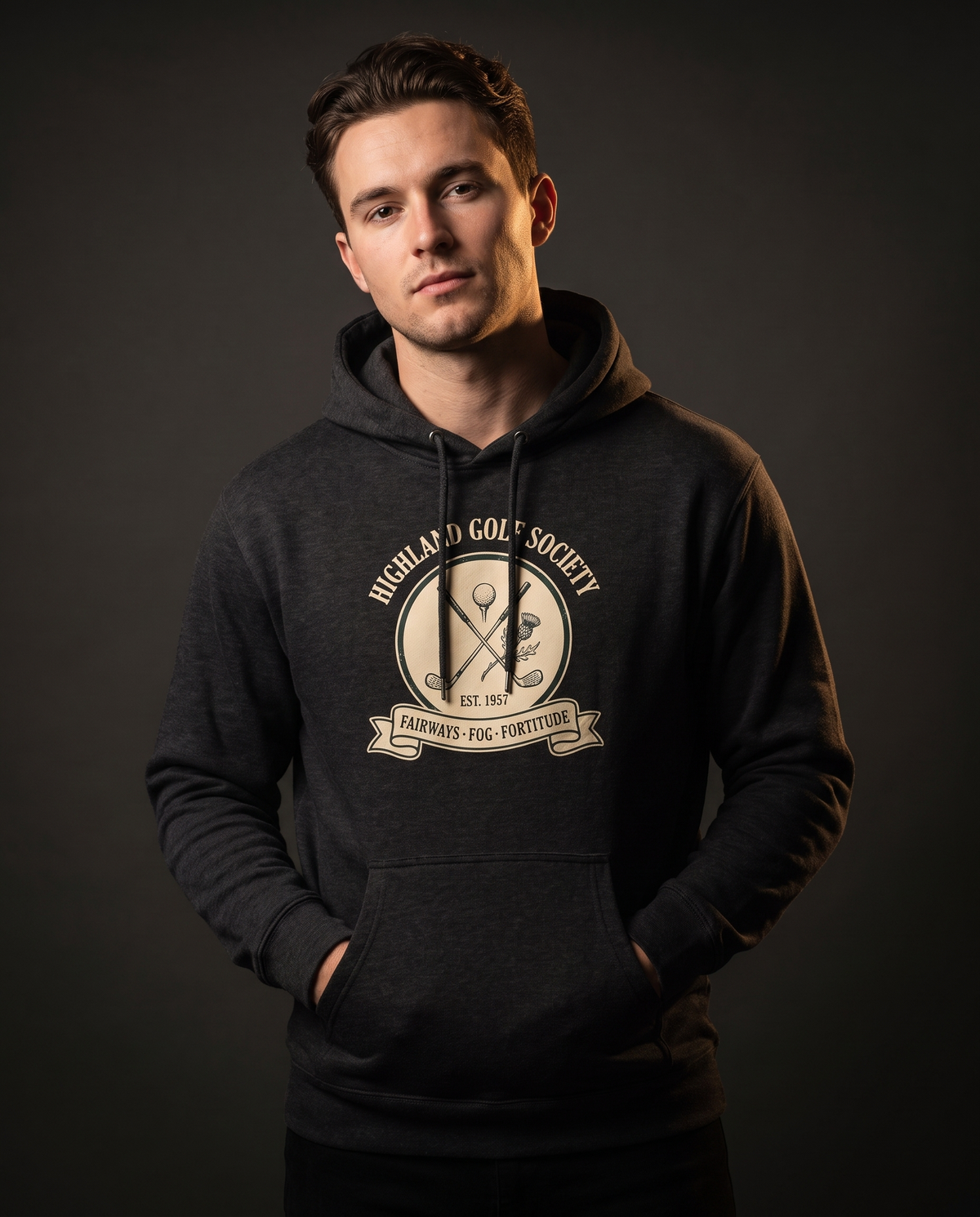 Highland Golf Society Heavyweight Hoodie – Vintage 1957 Crest