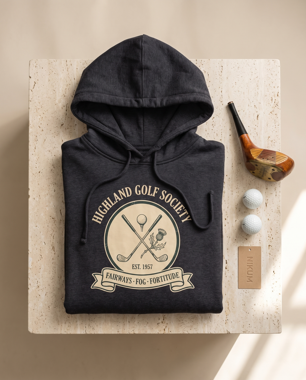 Highland Golf Society Heavyweight Hoodie – Vintage 1957 Crest
