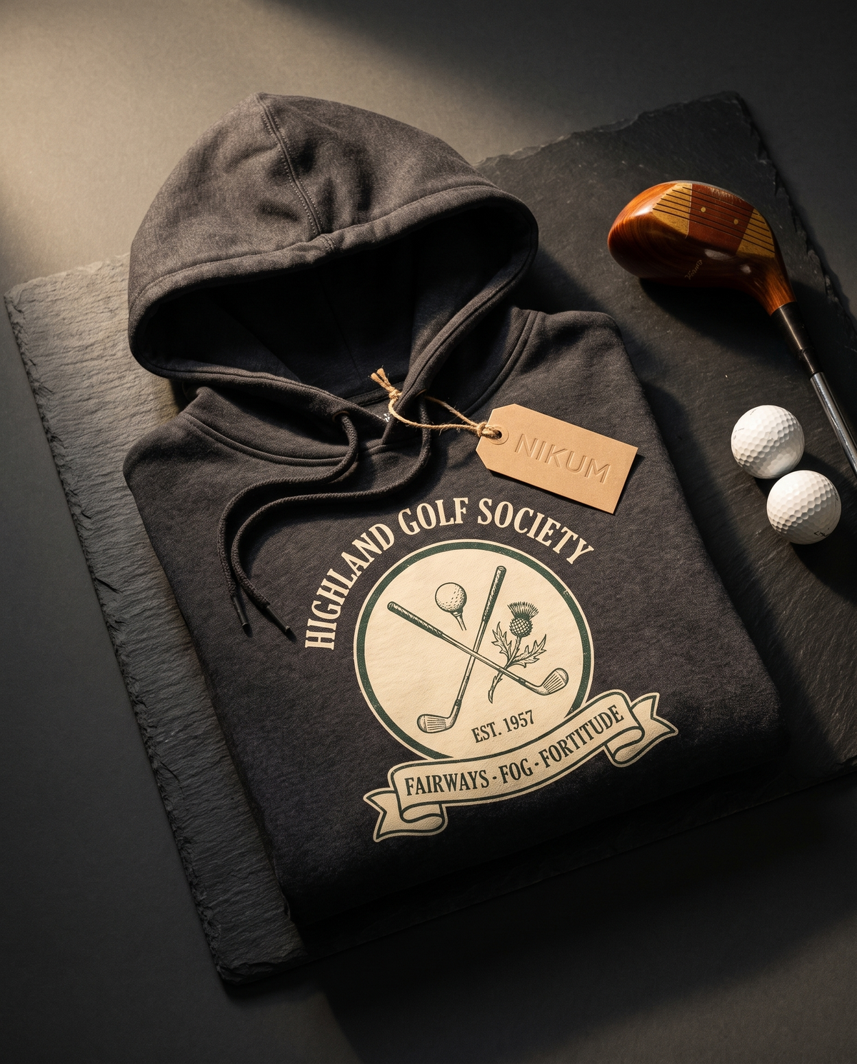 Highland Golf Society Heavyweight Hoodie – Vintage 1957 Crest