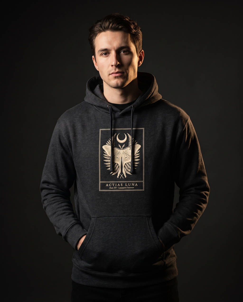 Actias Luna Moth Engraving Heavyweight Hoodie – Vintage Botanical Plate