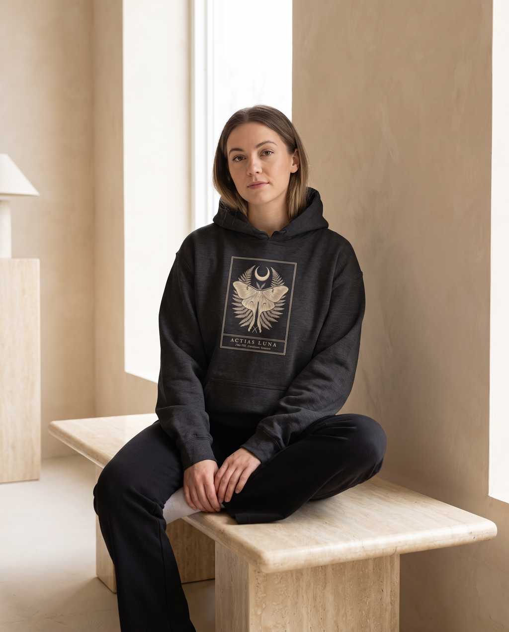 Actias Luna Moth Engraving Heavyweight Hoodie – Vintage Botanical Plate