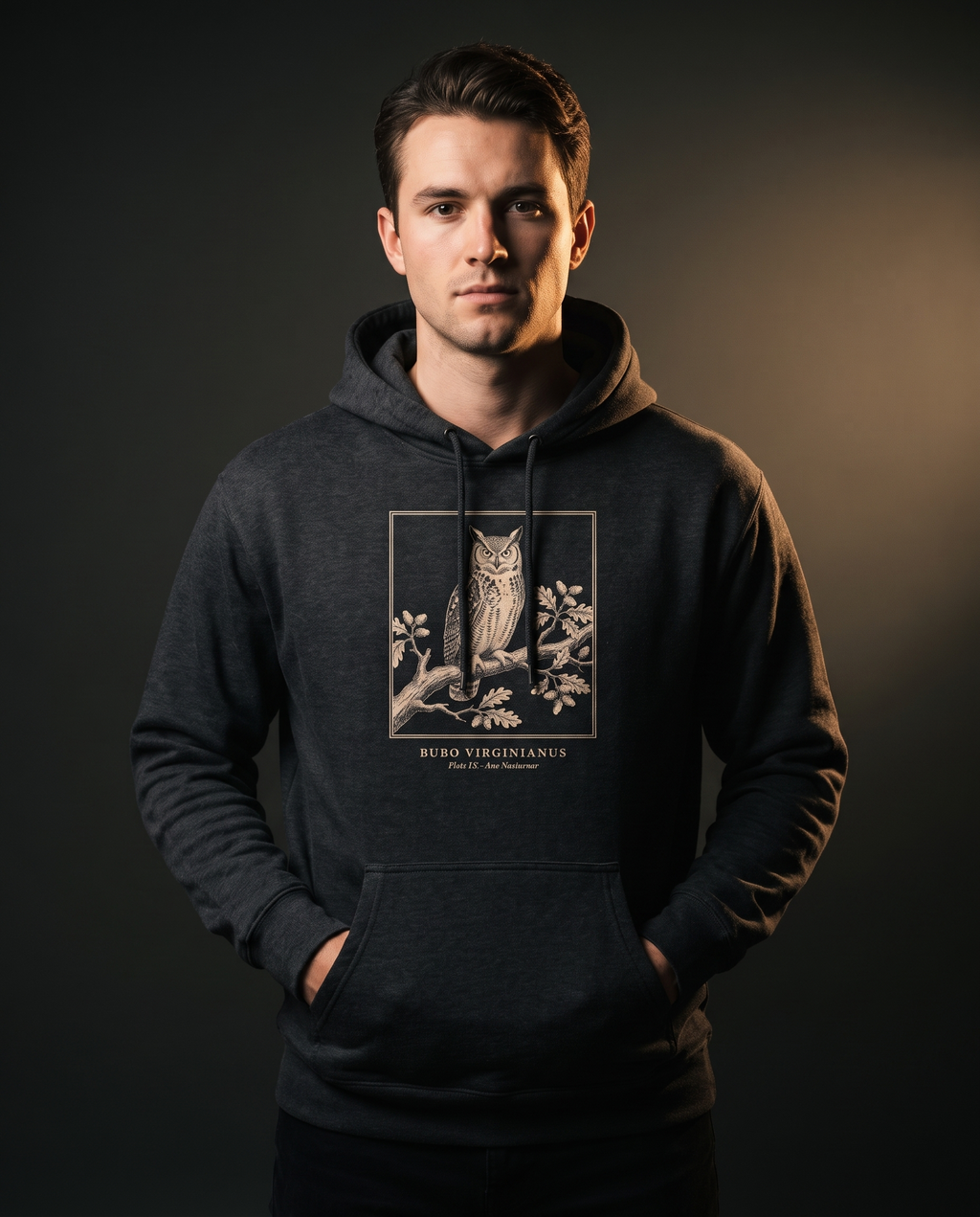 Great Horned Owl Engraving Heavyweight Hoodie – Bubo Virginianus Vintage Plate