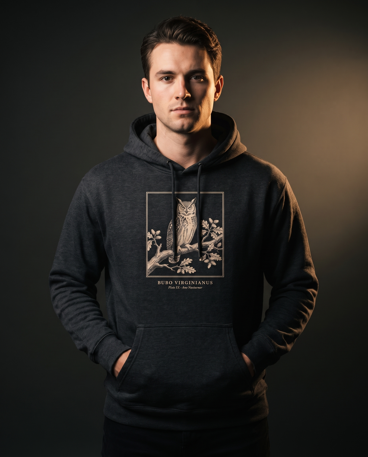 Great Horned Owl Engraving Heavyweight Hoodie – Bubo Virginianus Vintage Plate