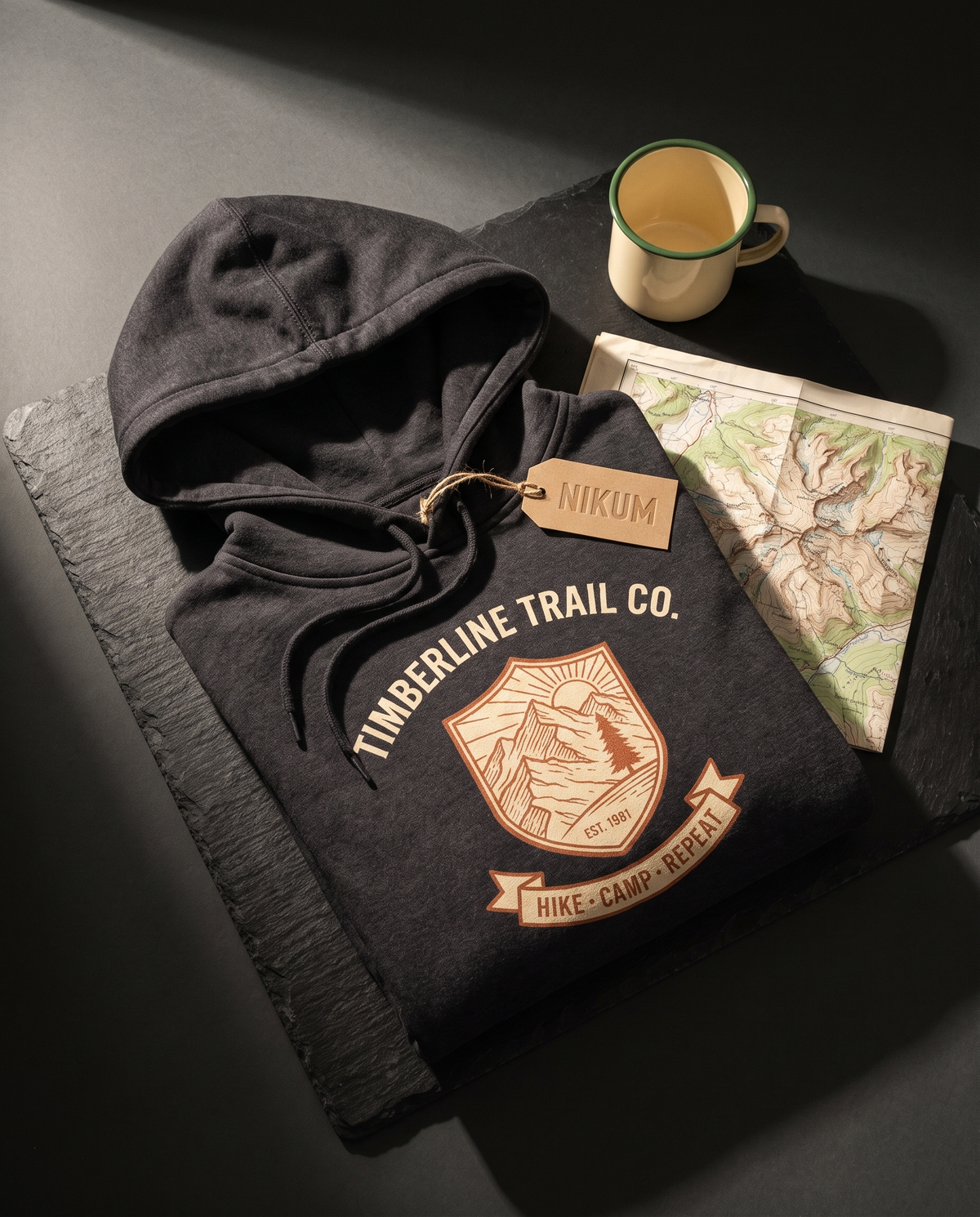 Timberline Trail Co. Heavyweight Hoodie – Vintage 1961 Mountain Badge