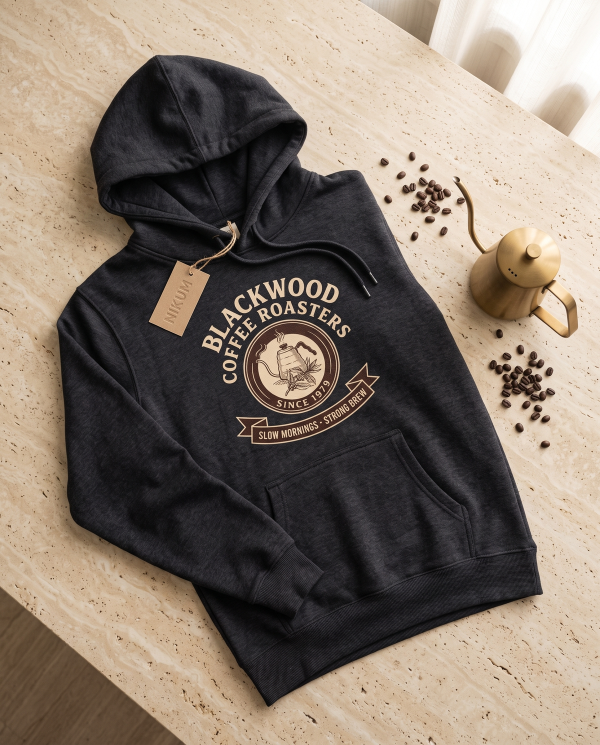 Blackwood Coffee Roasters Heavyweight Hoodie – Vintage 1979 Roastery Crest