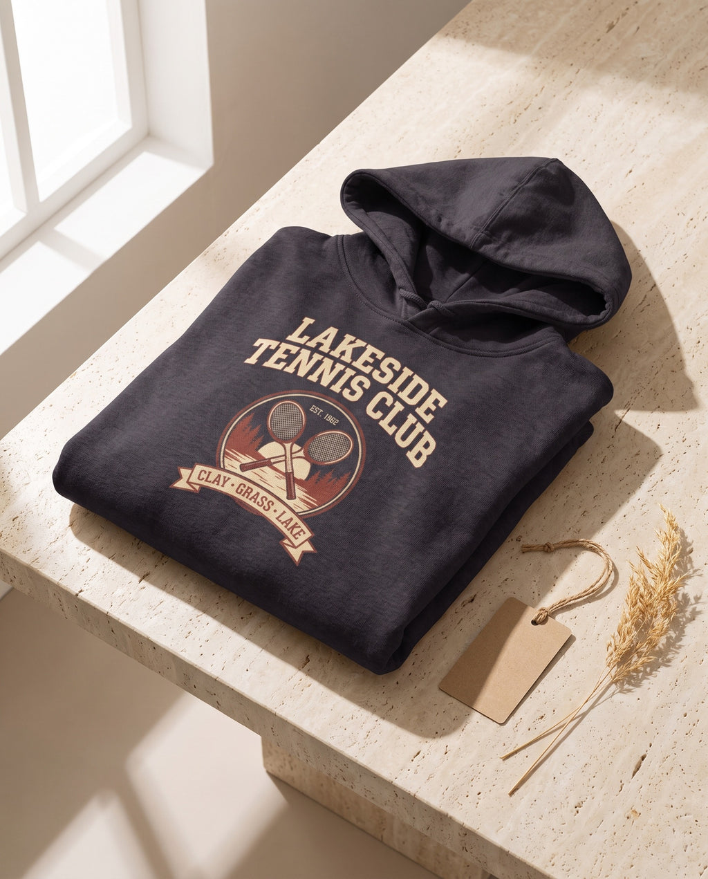 Lakeside Tennis Club Heavyweight Hoodie – Vintage 1962 Crest