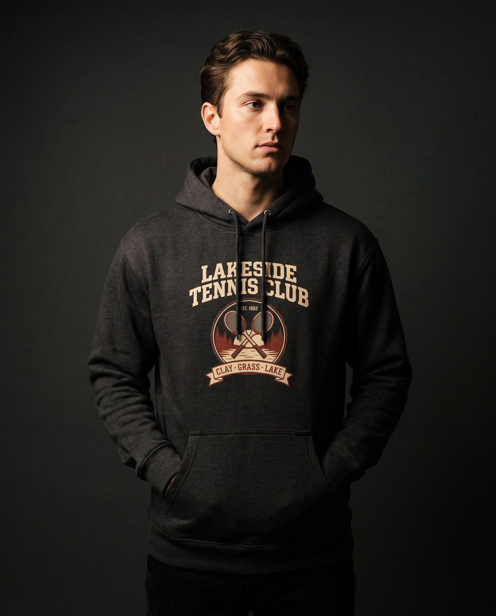 Lakeside Tennis Club Heavyweight Hoodie – Vintage 1962 Crest