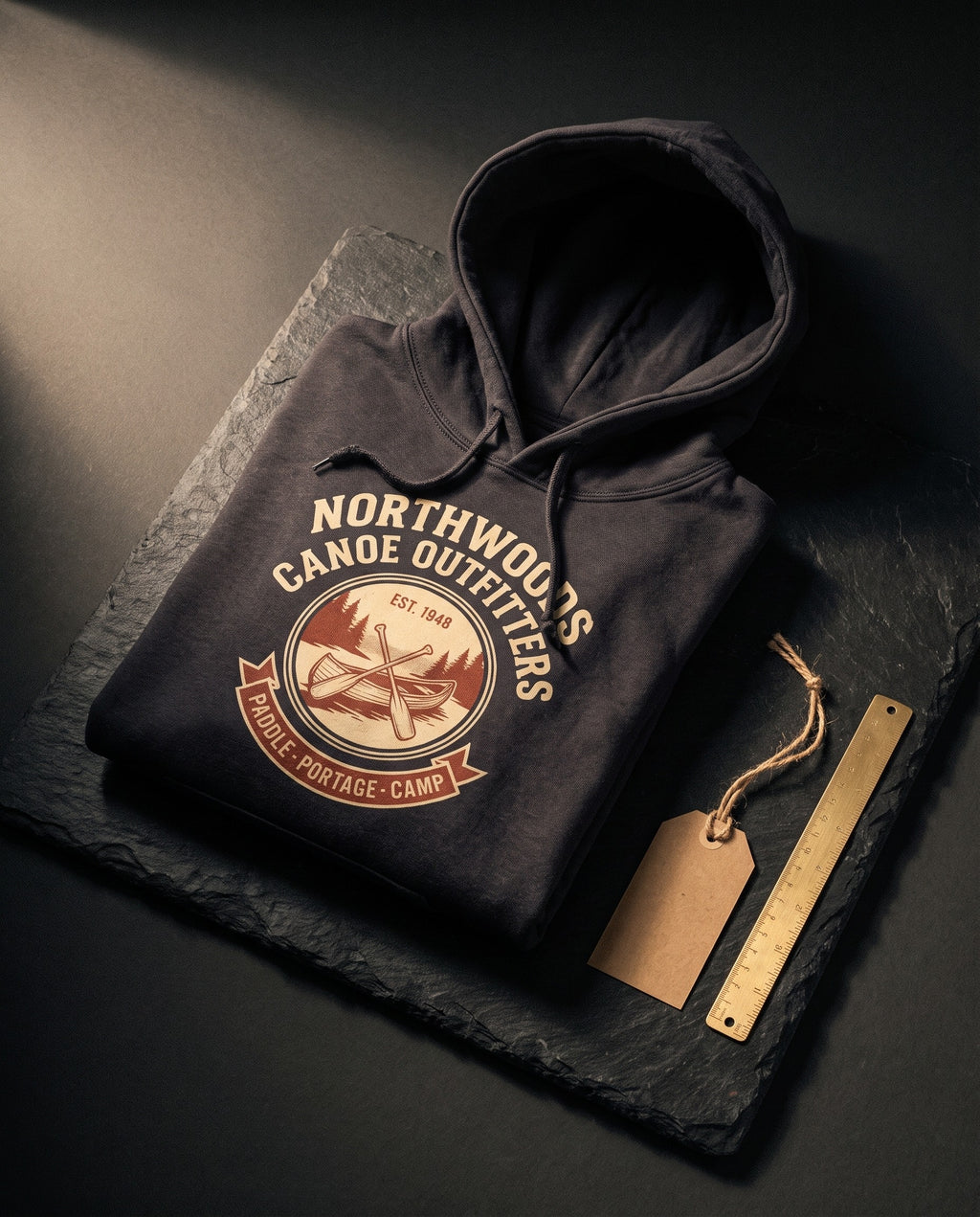 Northwoods Canoe Outfitters Heavyweight Hoodie – Vintage 1948 Crest
