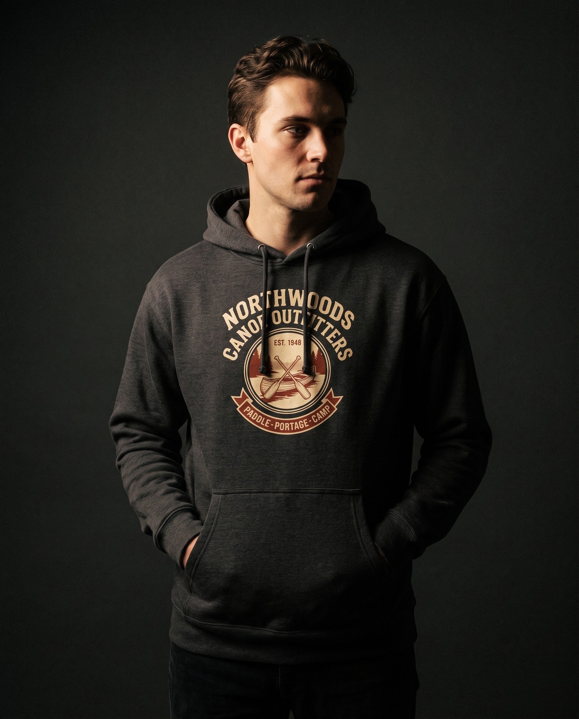 Northwoods Canoe Outfitters Heavyweight Hoodie – Vintage 1948 Crest