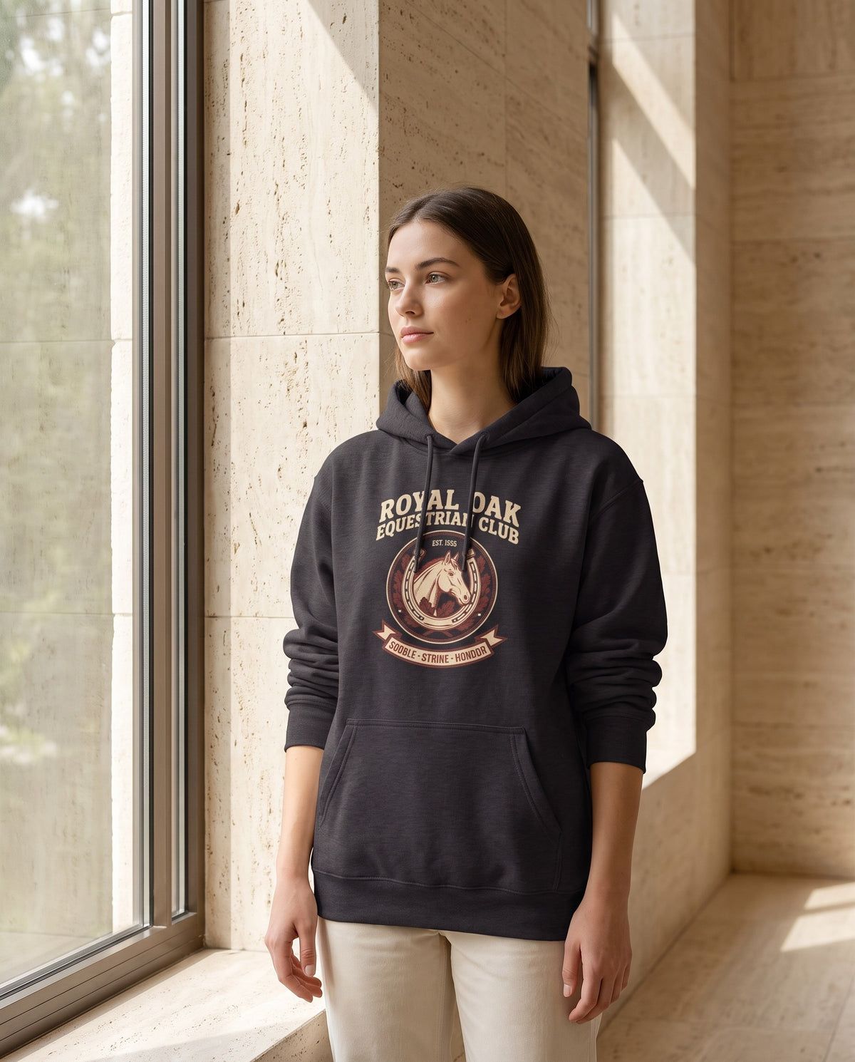 Royal Oak Equestrian Club Heavyweight Hoodie – Vintage 1955 Crest