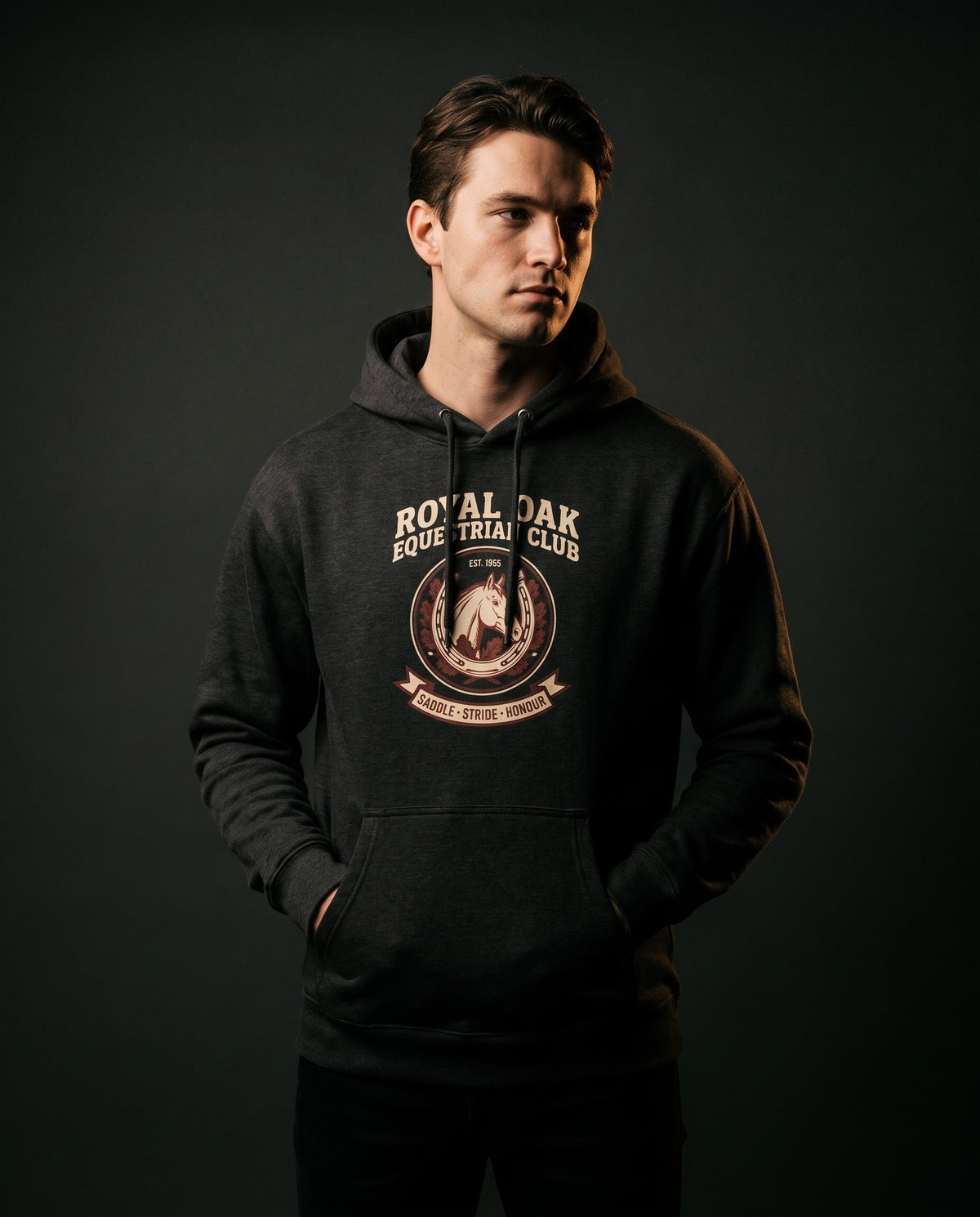 Royal Oak Equestrian Club Heavyweight Hoodie – Vintage 1955 Crest