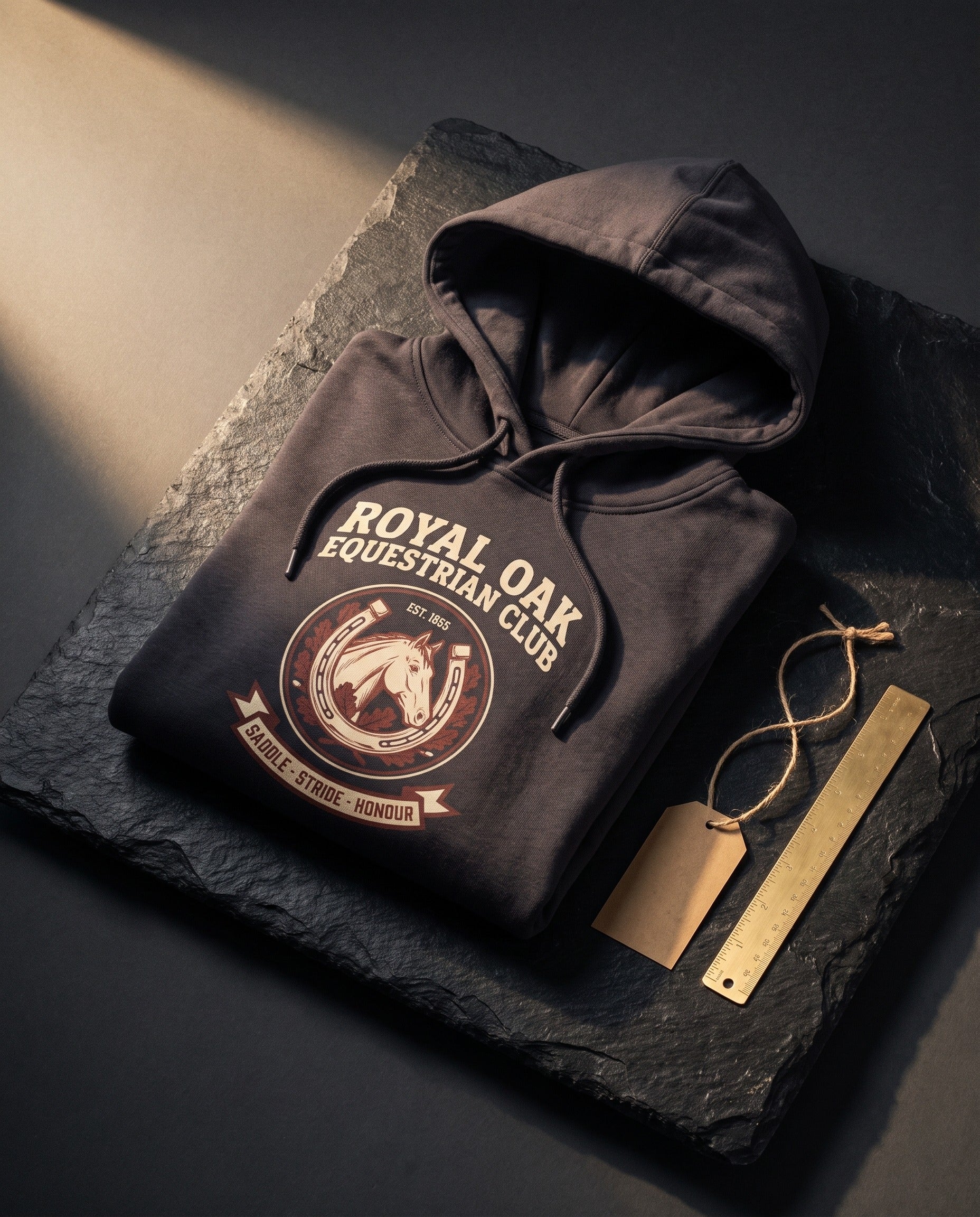 Royal Oak Equestrian Club Heavyweight Hoodie – Vintage 1955 Crest