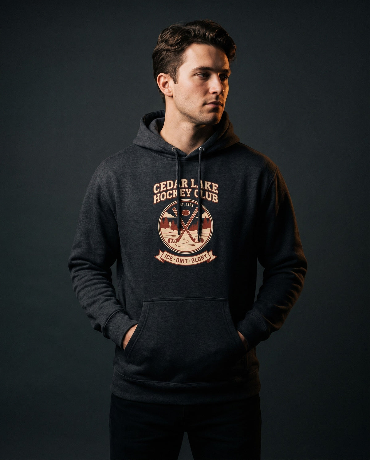 Cedar Lake Hockey Club Heavyweight Hoodie – Vintage 1952 Crest