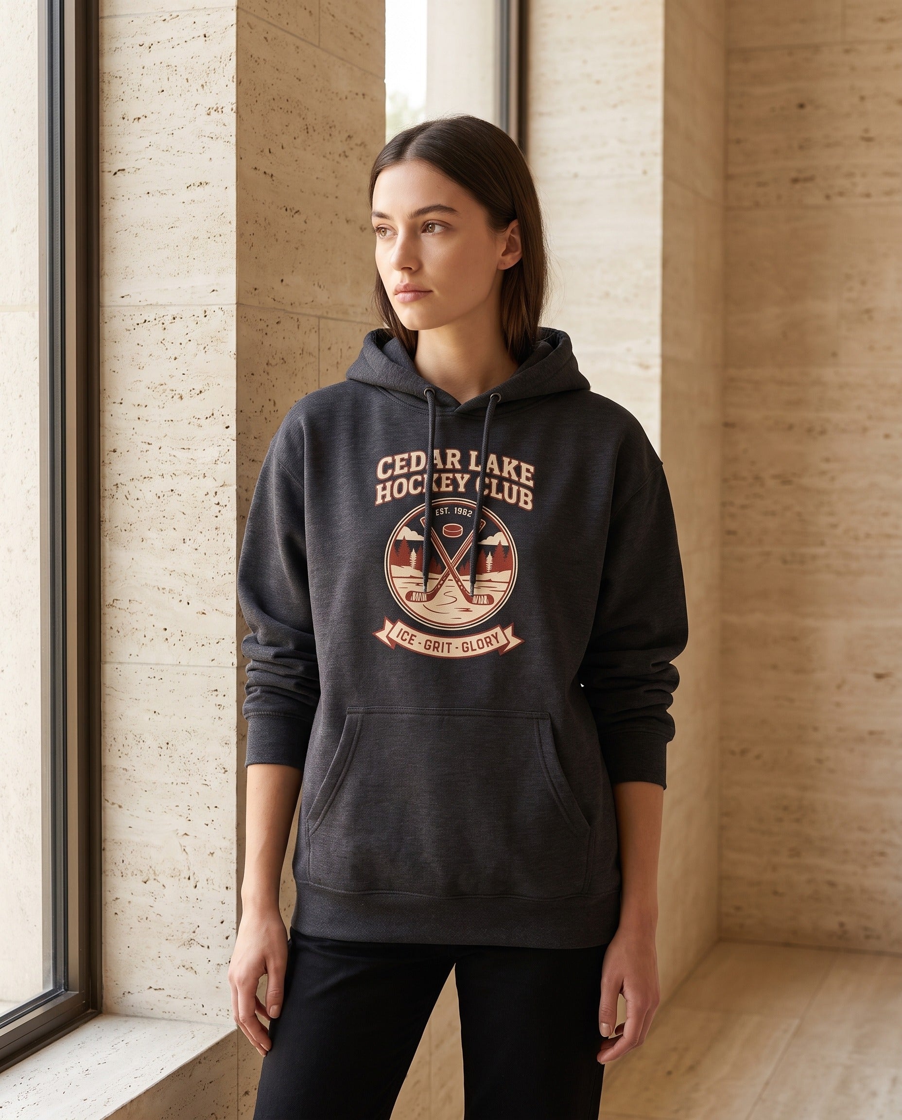 Cedar Lake Hockey Club Heavyweight Hoodie – Vintage 1952 Crest
