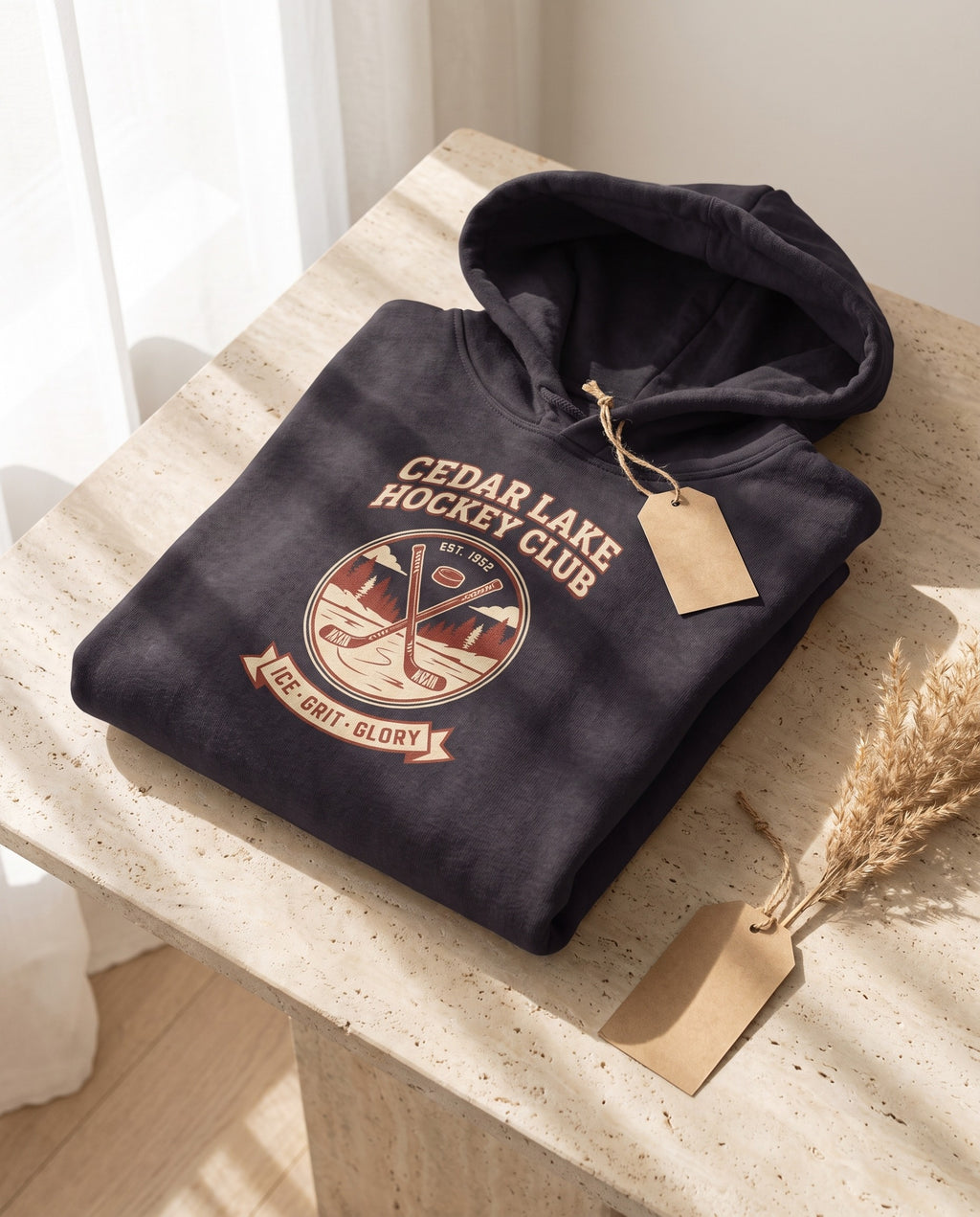 Cedar Lake Hockey Club Heavyweight Hoodie – Vintage 1952 Crest