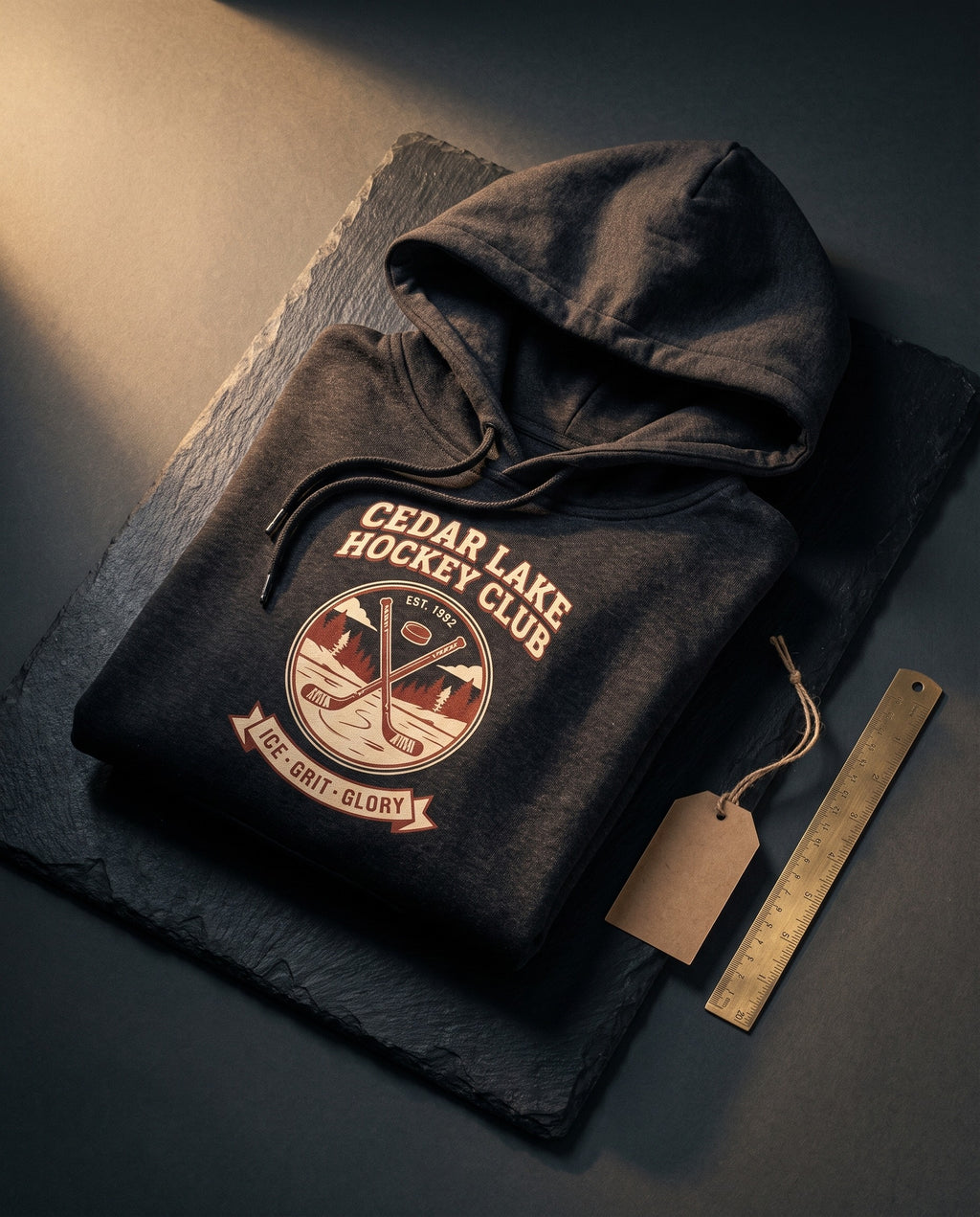 Cedar Lake Hockey Club Heavyweight Hoodie – Vintage 1952 Crest