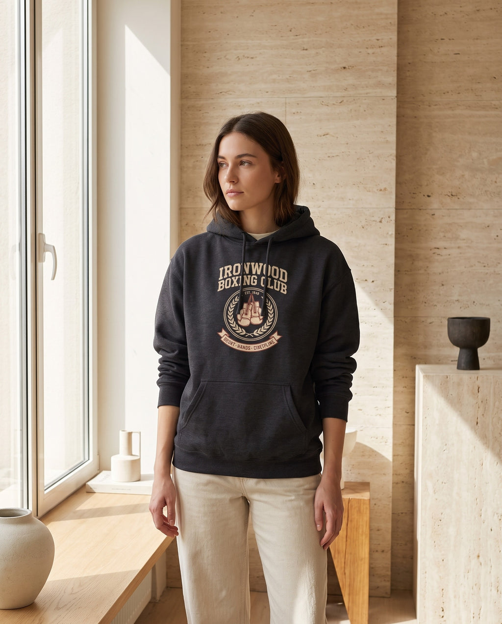 Ironwood Boxing Club Heavyweight Hoodie – Vintage 1946 Crest