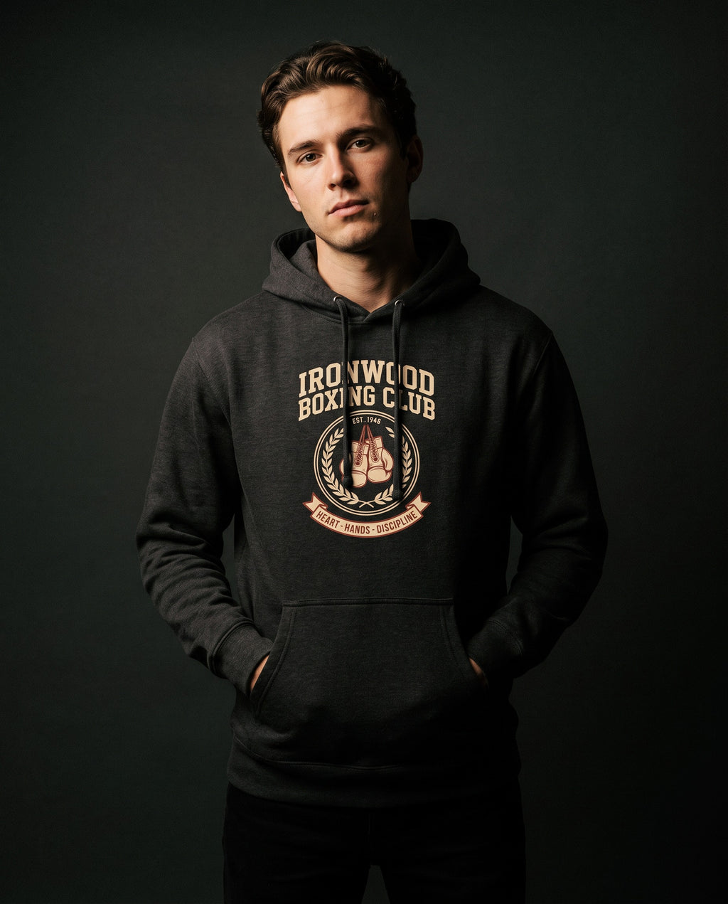 Ironwood Boxing Club Heavyweight Hoodie – Vintage 1946 Crest