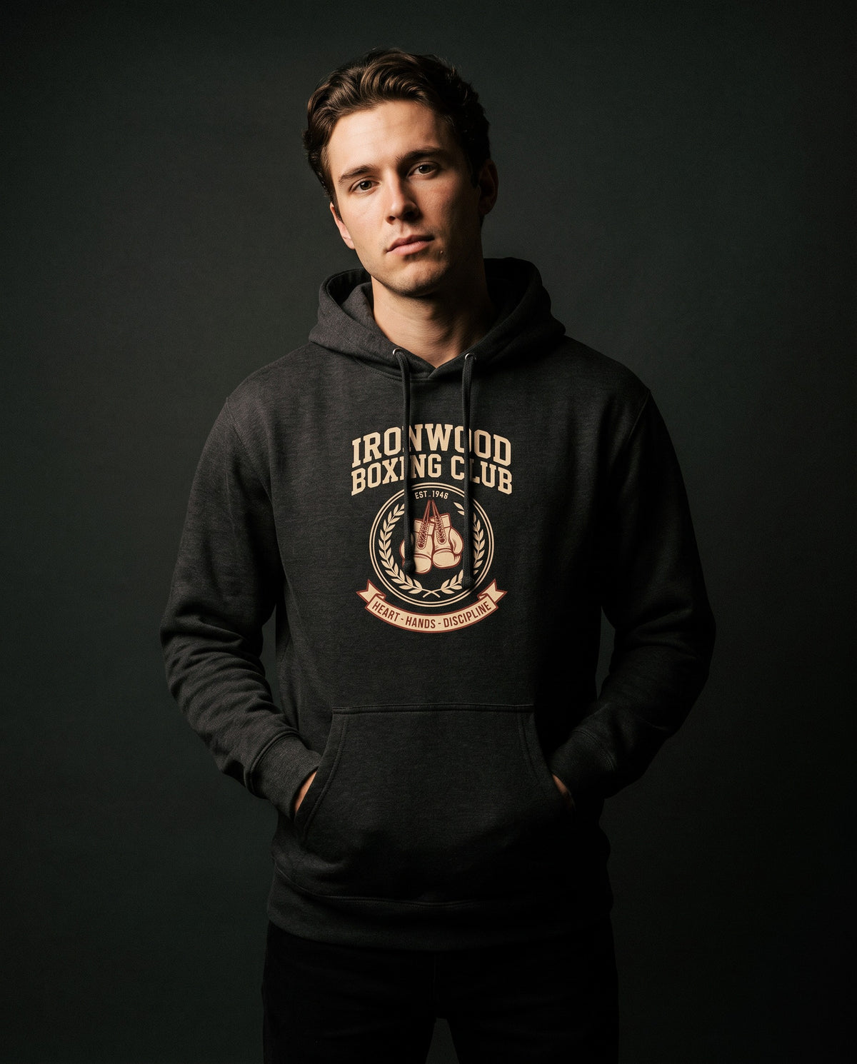 Ironwood Boxing Club Heavyweight Hoodie – Vintage 1946 Crest