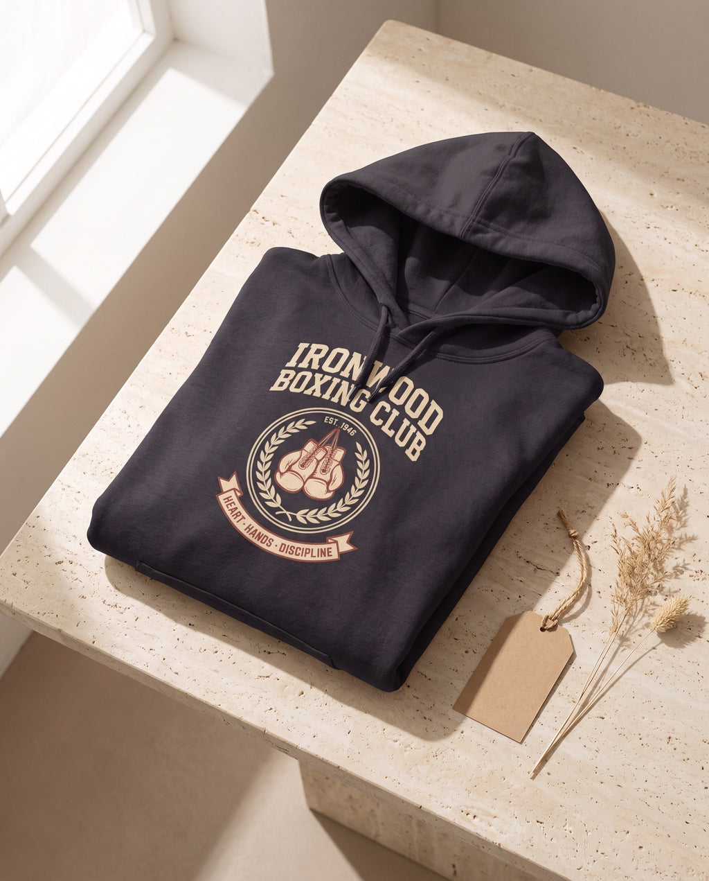 Ironwood Boxing Club Heavyweight Hoodie – Vintage 1946 Crest
