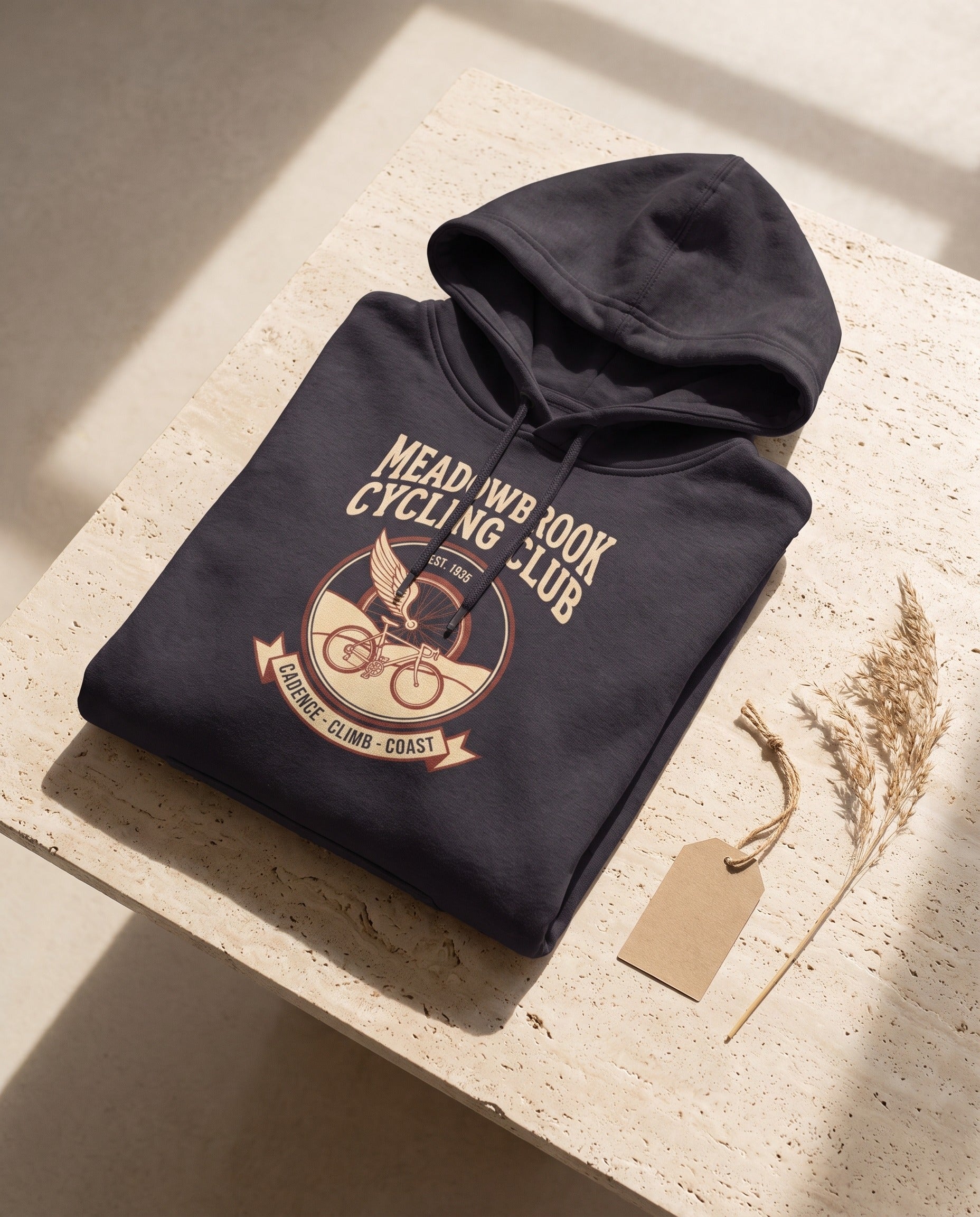 Meadowbrook Cycling Club Heavyweight Hoodie – Vintage 1935 Crest