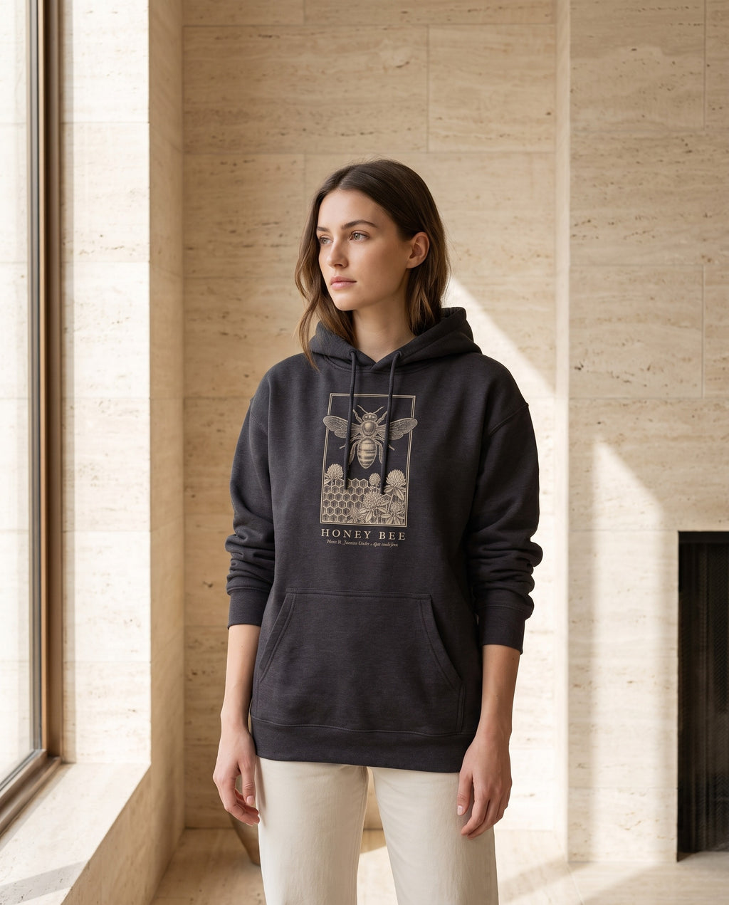 Honey Bee Engraving Heavyweight Hoodie – Apis Mellifera Plate