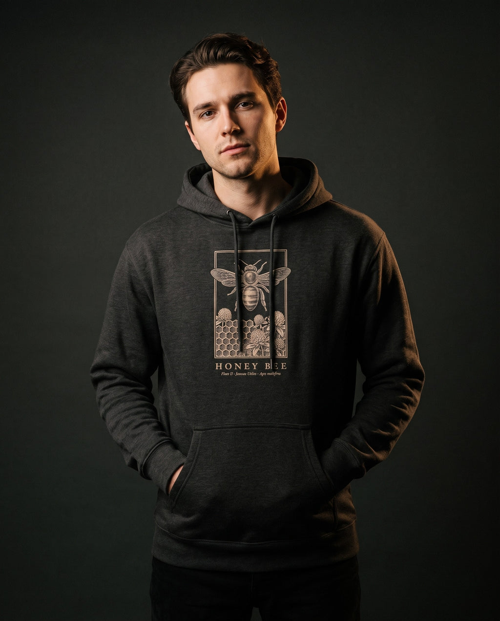 Honey Bee Engraving Heavyweight Hoodie – Apis Mellifera Plate