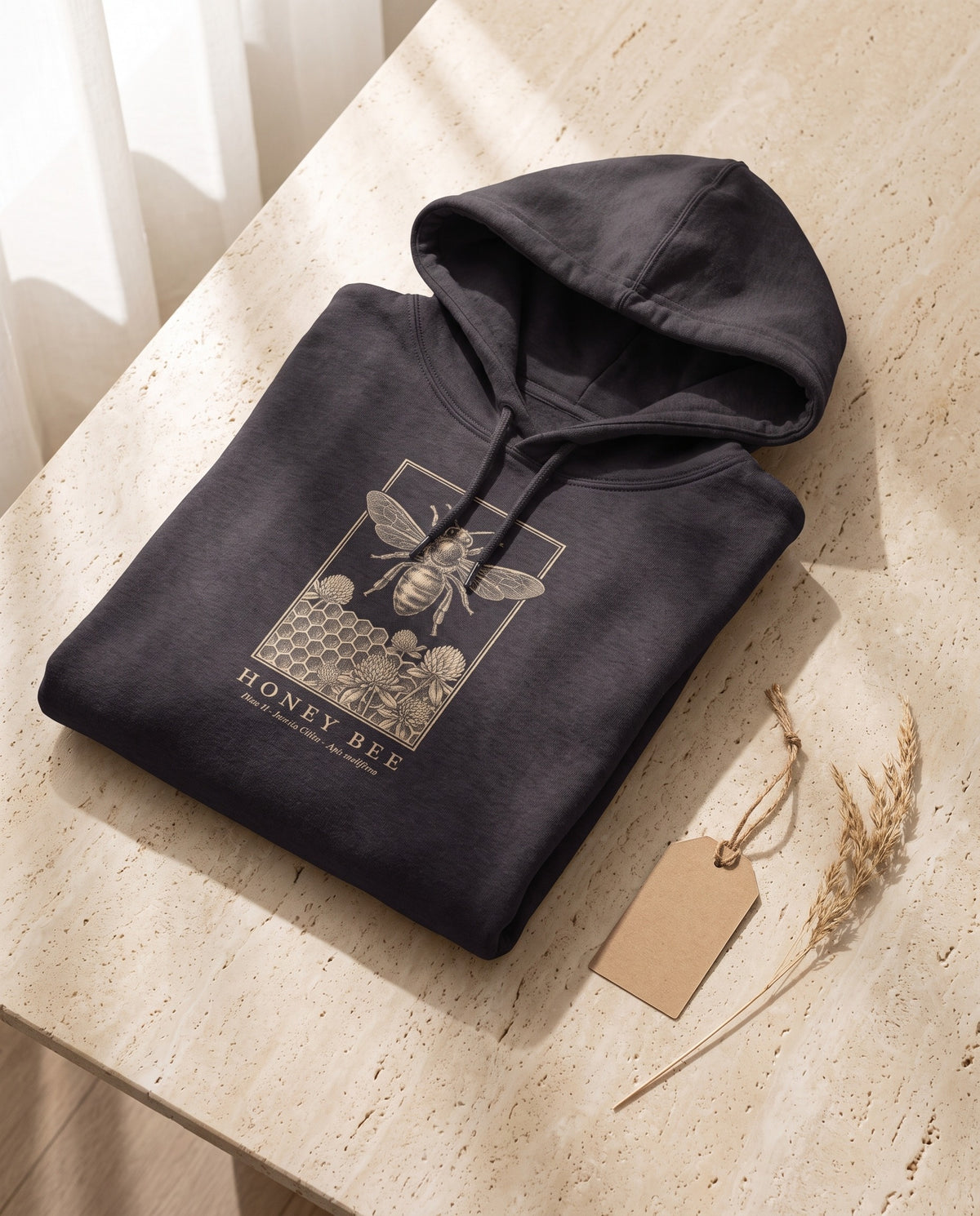 Honey Bee Engraving Heavyweight Hoodie – Apis Mellifera Plate