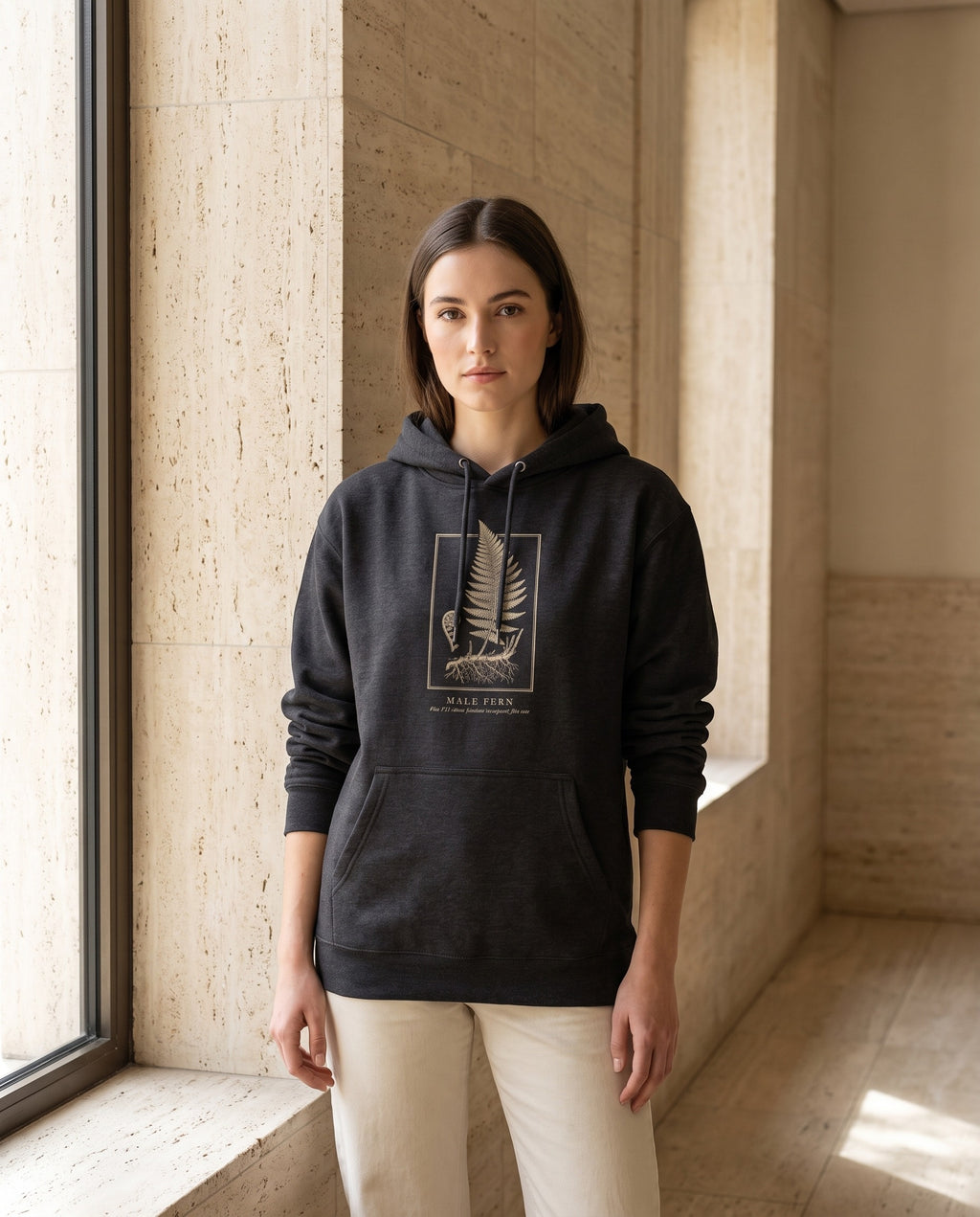 Fern Engraving Heavyweight Hoodie – Dryopteris Plate
