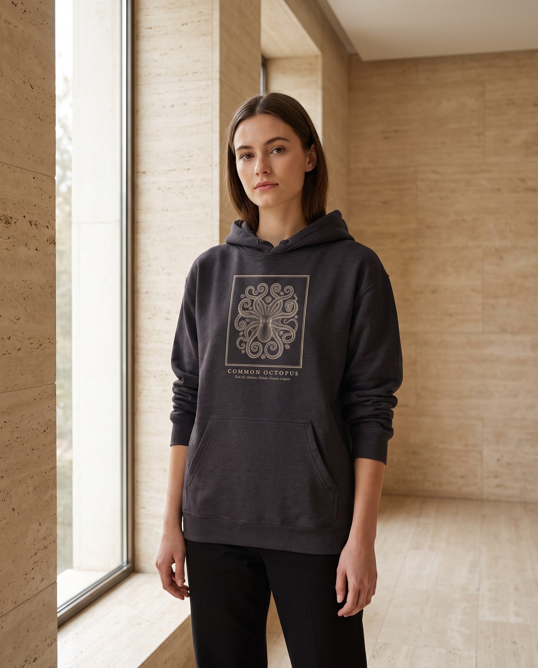 Octopus Engraving Heavyweight Hoodie – Octopus Vulgaris Plate
