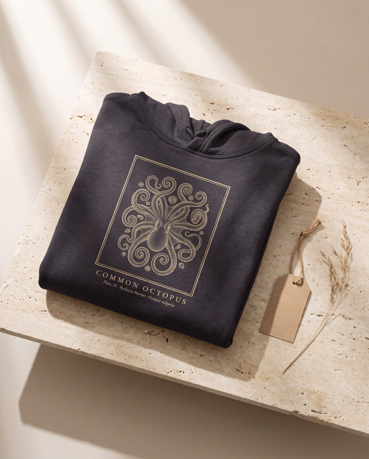 Octopus Engraving Heavyweight Hoodie – Octopus Vulgaris Plate