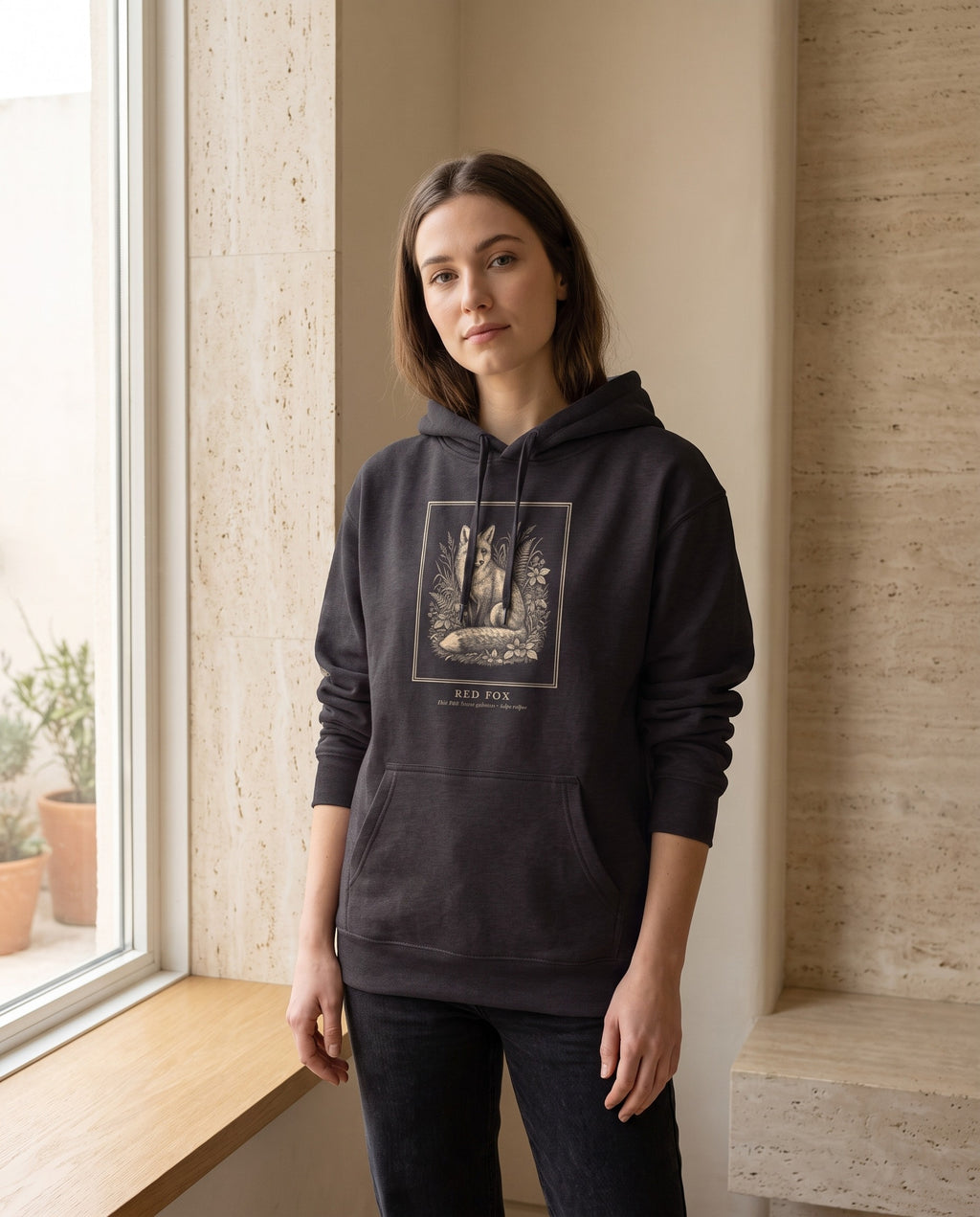 Red Fox Engraving Heavyweight Hoodie – Vulpes Vulpes Plate