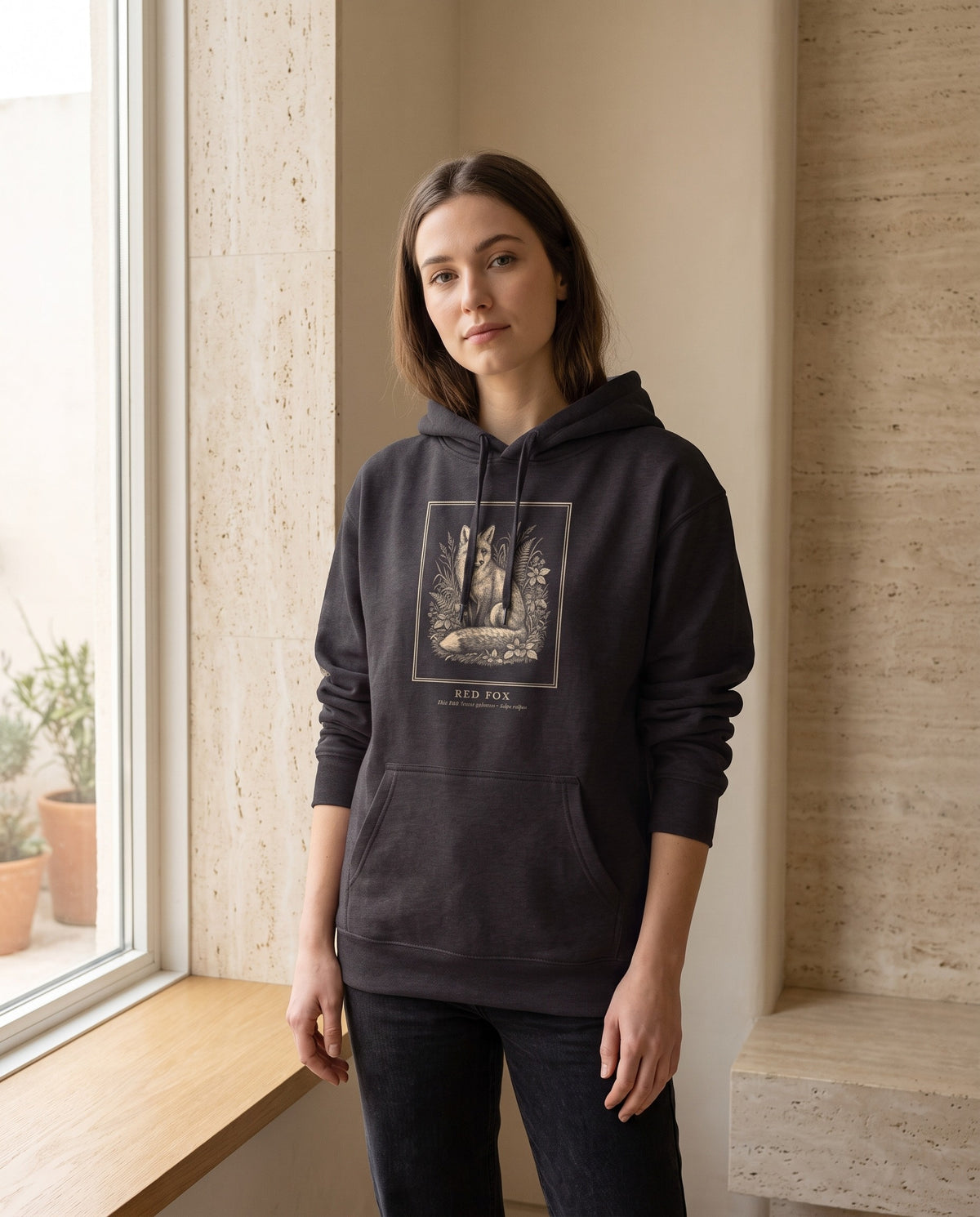 Red Fox Engraving Heavyweight Hoodie – Vulpes Vulpes Plate