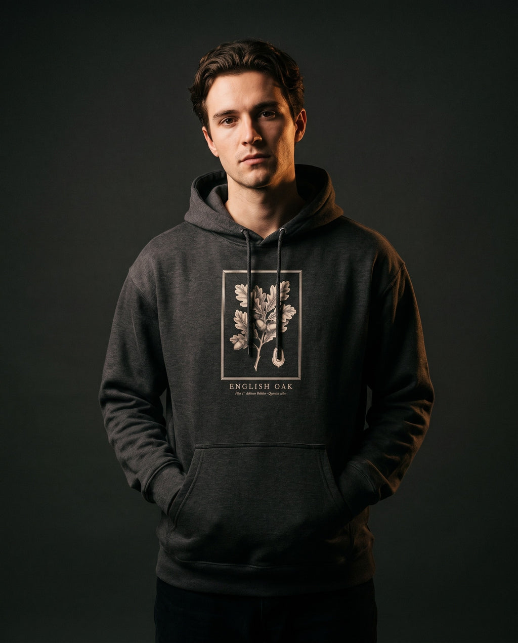Oak Branch Engraving Heavyweight Hoodie – Quercus Robur Plate
