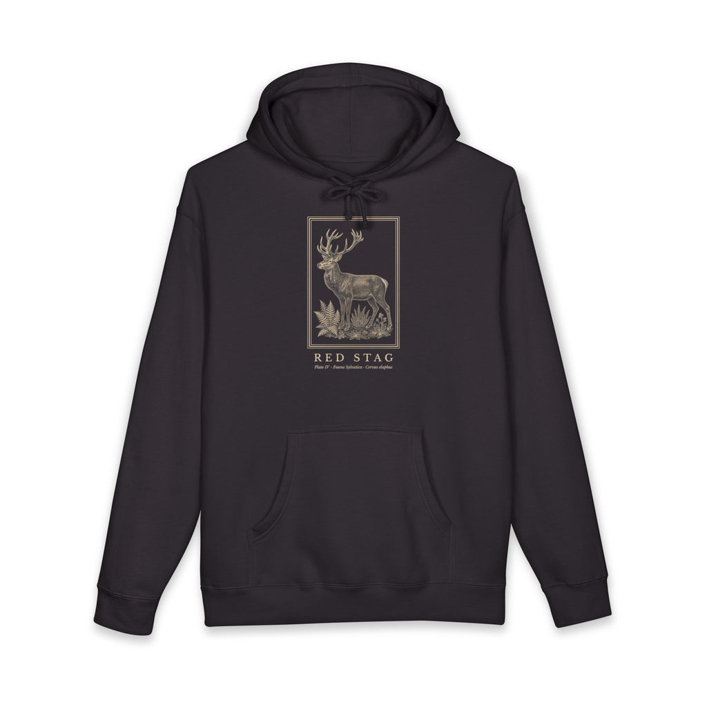 Red Stag Engraving Heavyweight Hoodie – Cervus Elaphus Plate